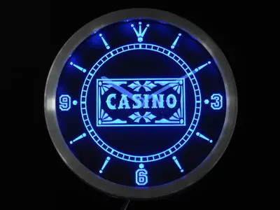 nc0358 Casino Poker Game Room Bar Beer Neon Light Signs LED Wall Clock