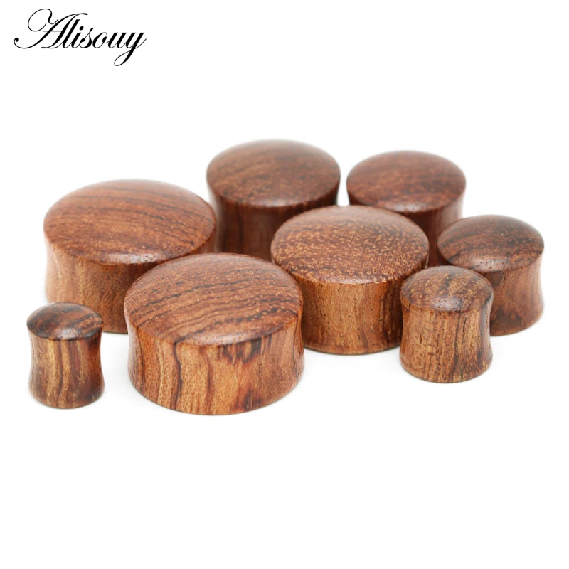 Alisouy New Arrival Wooden Ear Plugs Gauges Earrings Women Men Punk Flesh Tunnel Expanders Piercing Body Jewelry 1 PC