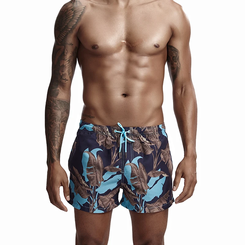 Short de plage pour hommes, imprimé feuilles, séchage rapide, taille élastique, maillot de bain, Sunga Masculina XL, nouvelle collection, maillots de surf