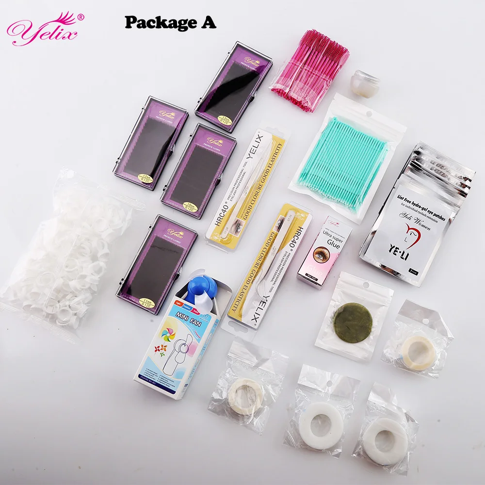 Professional Makeup Eye Lashes Glue Tools Kit Nutural False Eyelash Extension Glue Tool Mink Eyelashes Makeup Tools Set 12 Kinds