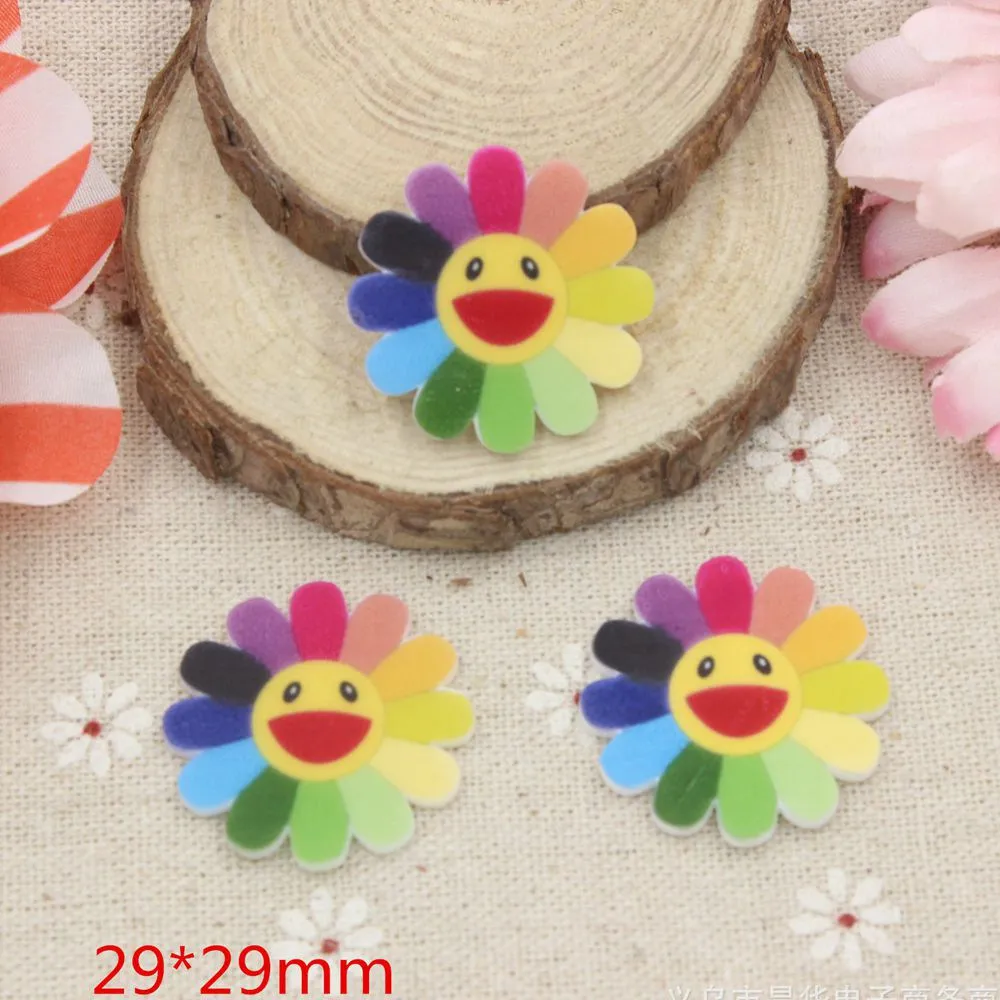 100pcs/lot kawaii resin cabochons Sunflower heronsbill planar resin for diy decoration crafts phone hair accessories