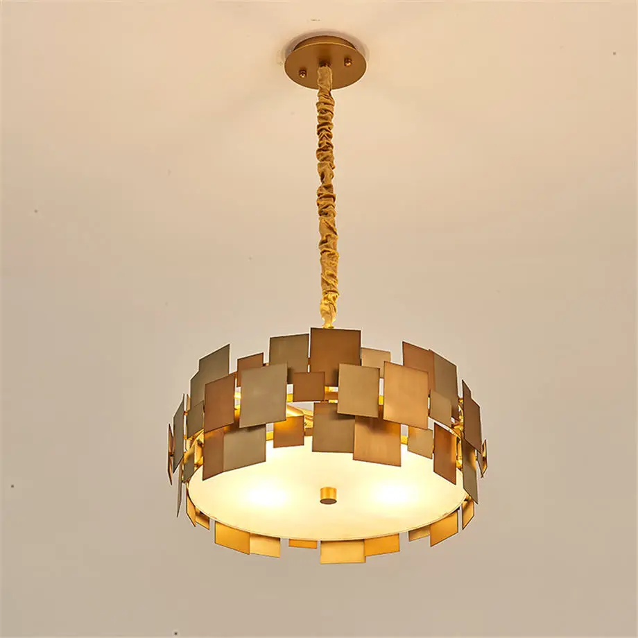 nordic luxury Rotatable stainless steel chandelier lighting for villa living room dining room home deco led luster luminaire e14