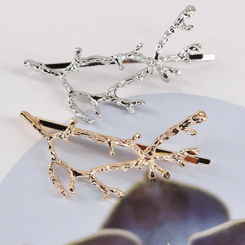 Vintage Gold Silver Tree Hair Clips Girls Alloy Branch Hairpins Fashion Hairgrips Lady Elegance Metal Hair Accessories For Women