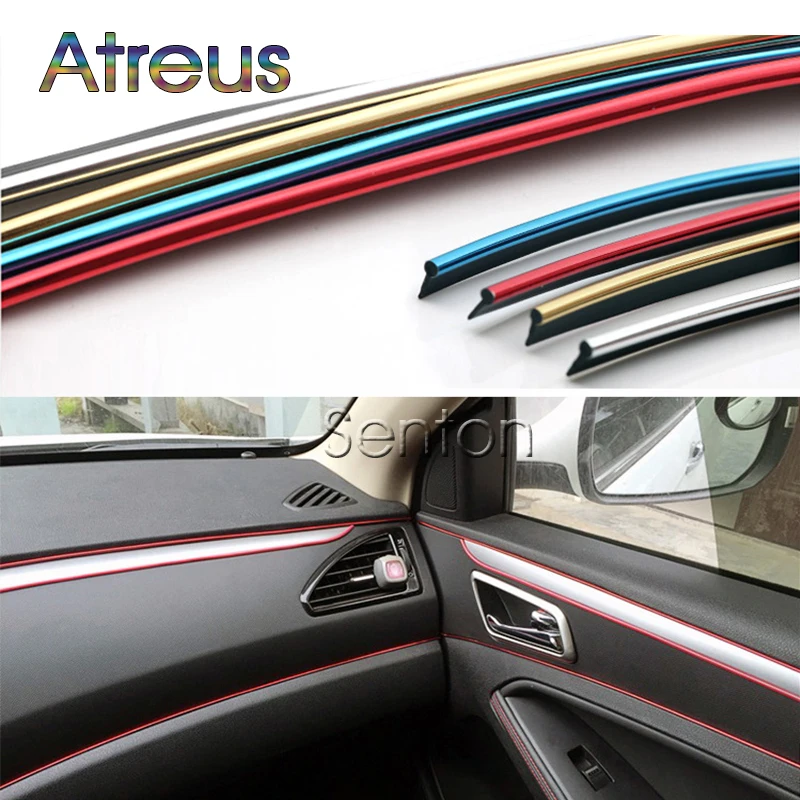 Car Interior Decoration Moulding 5M For Mitsubishi ASX Lancer 10 9 Outlander Pajero For Suzuki Swift Grand Vitara SX4 Vitara