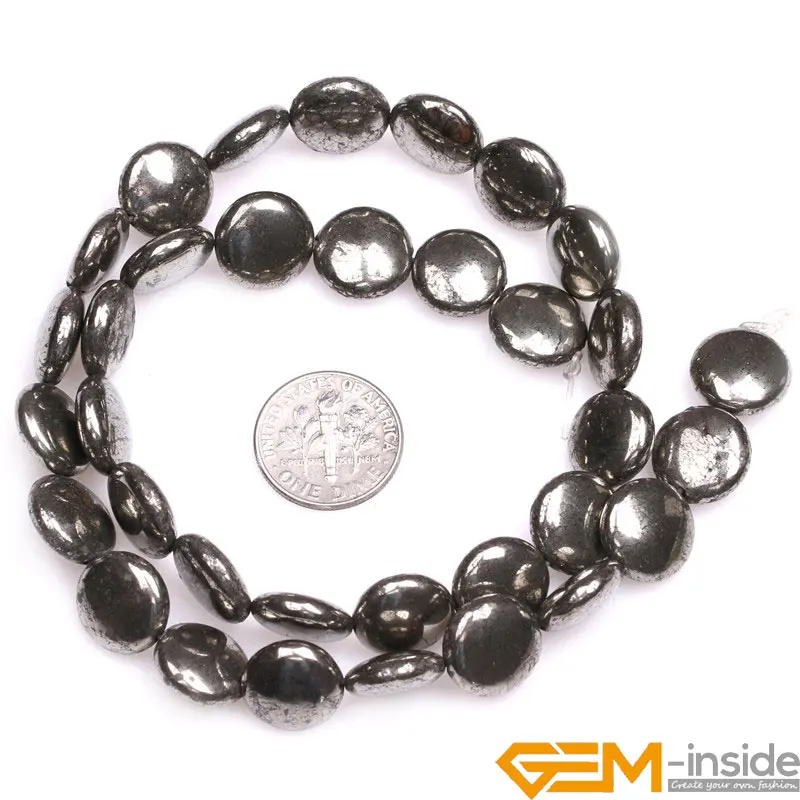 

Coin Irony Gray Pyrite Beads,Natural pyrite Stone Beads, DIY Acceories Beads for jewelry making beads 15" Free Shipping