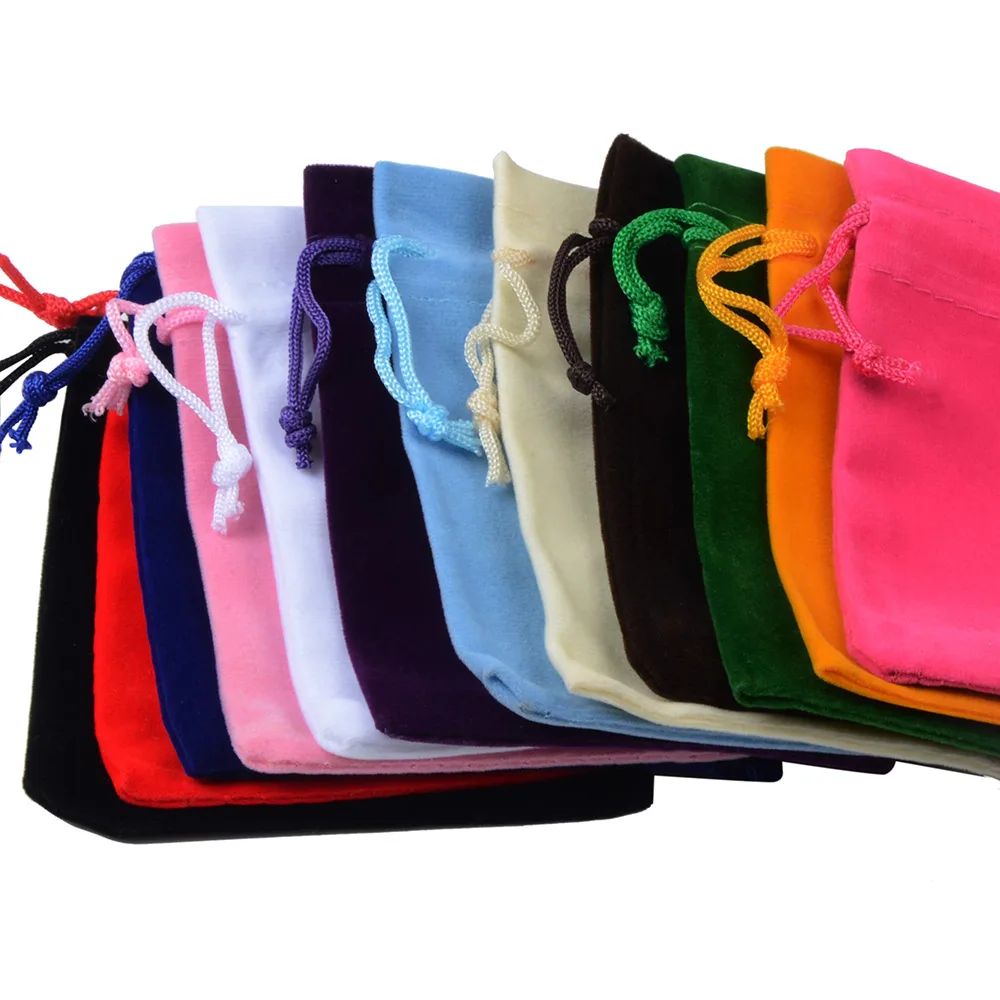 25pcs/Lot 7x9cm Jewelry Packing Velvet Bags Gift Display Packing Storage Wedding Candy  Drawstring Pouches Wholesales