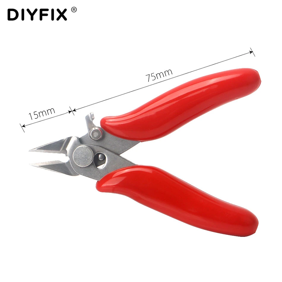 DIYFIX 3.5" Mini Diagonal Cutting Pliers Wire Cable Side Flush Cutter Plier with Lock Hand Tools Herramientas