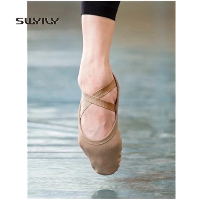 SWYIVY Women Dance Sneakers Light Weight Flat Heel 2018 New Women Ballet Dance Shoes Elastic Fabric Soft Sole Gymnastics Shoes