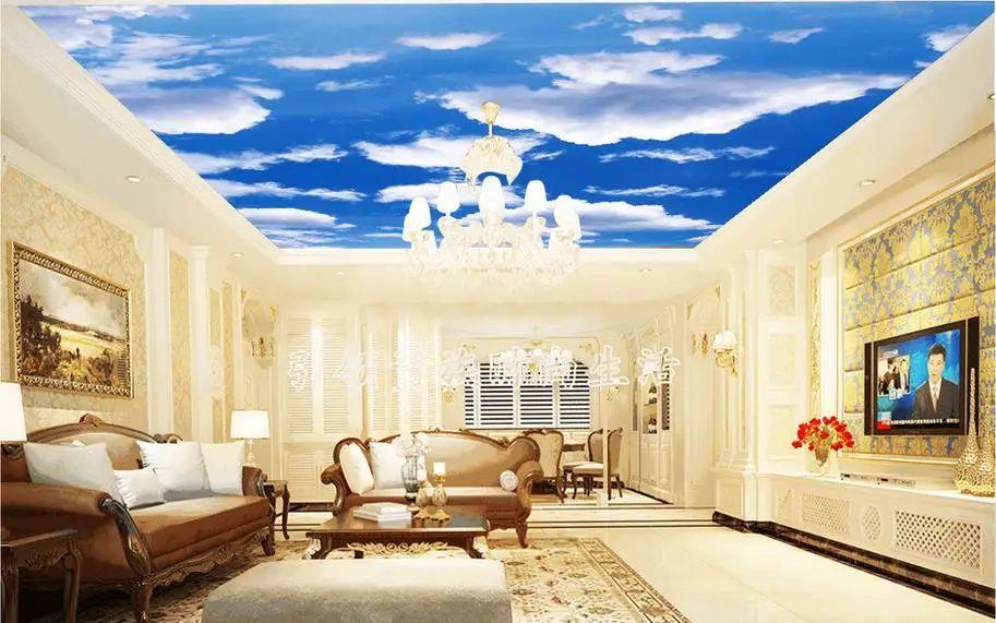 

3d stereoscopic wallpaper custom 3d ceiling wallpaper Blue sky during the day murals for living room ceiling murals wallpaper