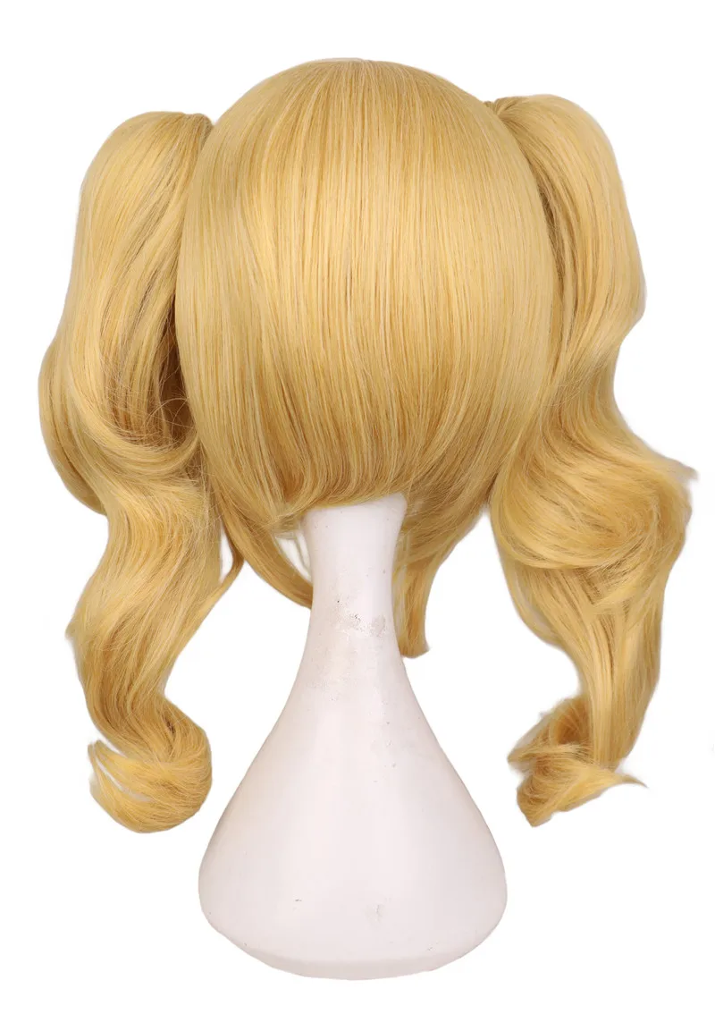 QQXCAIW Long Wavy Cosplay Mixed Blonde Wig