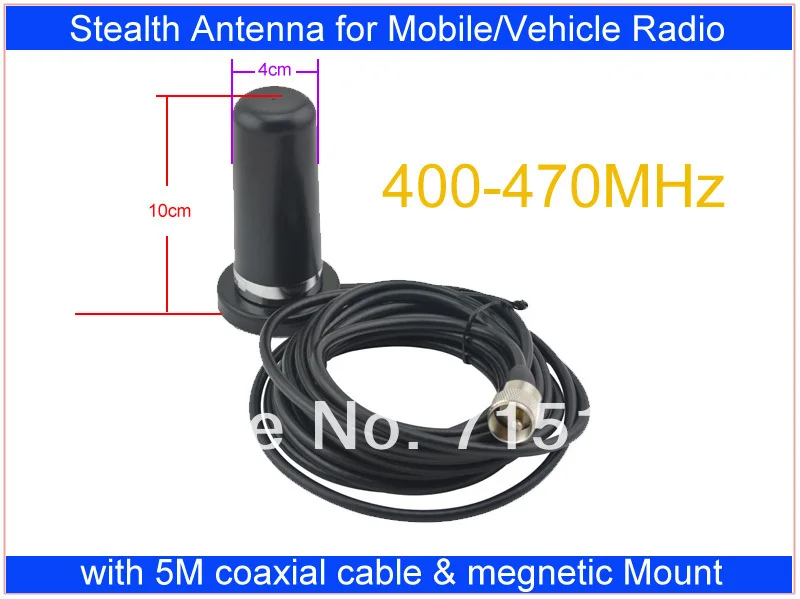 10 CM Panjang hanya 5.5dBi UHF 400-470 MHz terpendek Siluman Mobile/Kendaraan Radio Antena dengan megnetic mount & 5 M Kabel Koaksial