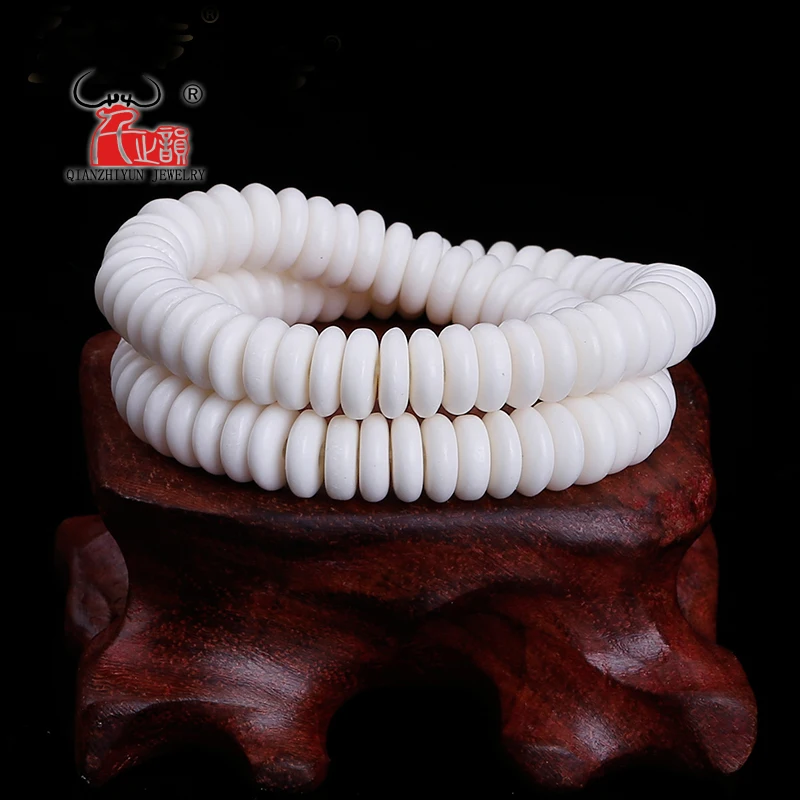 50PCS Natural ox bone septum gasket of the star of the bodhi Buddha.hole 1.5mm.