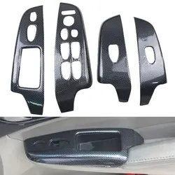 4pcs/set Carbon Fiber Color Door Window Lift Buttons Cover Trim For Honda Civic 2006-2011 LHD(4dr Sedan) Car Styling Accessories