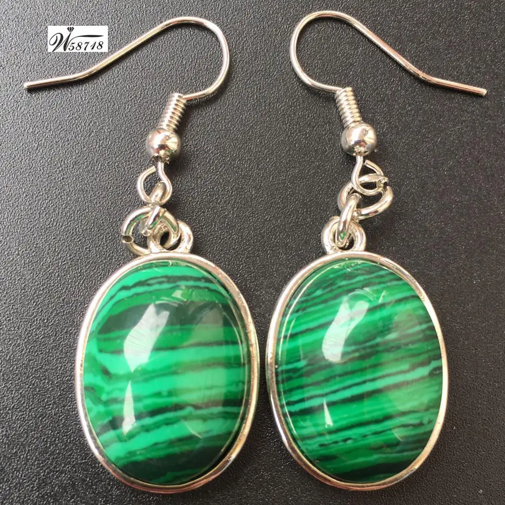 Goldstone Howlite Malachite Crystal Carnelian  Jaspe Aventurine Oval Women Men Dangle Earring WB704B