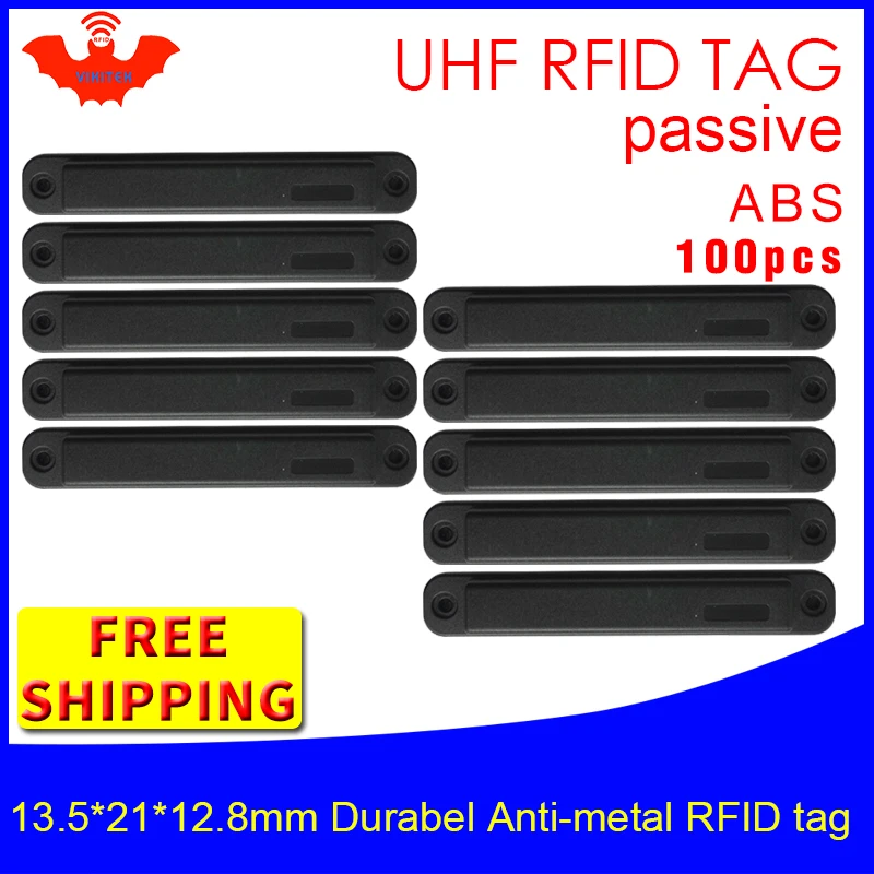 UHF RFID metal tag 915m 868mhz H3 13.5*21*12.8mm 100pcs free shipping durable ABS Material rack smart card passive RFID tags