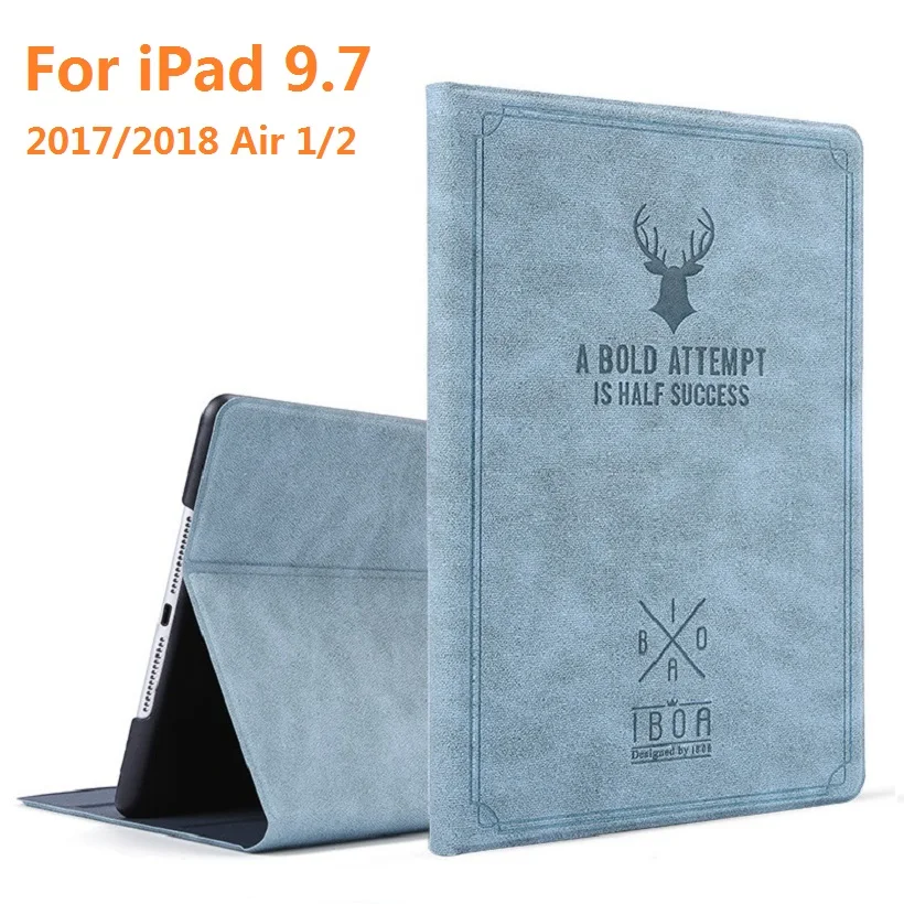 

9,7 ''чехол с рисунком для iPad 2017 2018 9,7 Air 1 Air 2 чехол с мультяшным оленем умный флип-чехол с подставкой для iPad 2018 5-й 6-й умный чехол