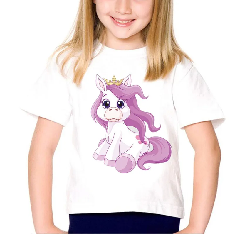 

Cute Cartoon Kids T Shirt White Short Sleeve T-shirt for Girls Summer Children Clothes Soft Tee Shirt