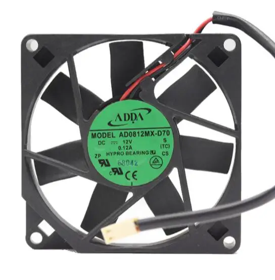 

Original ADDA AD0812MX-D70 8CM 12V 0.12A 8015 ultra-thin heat dissipation two-wire fan