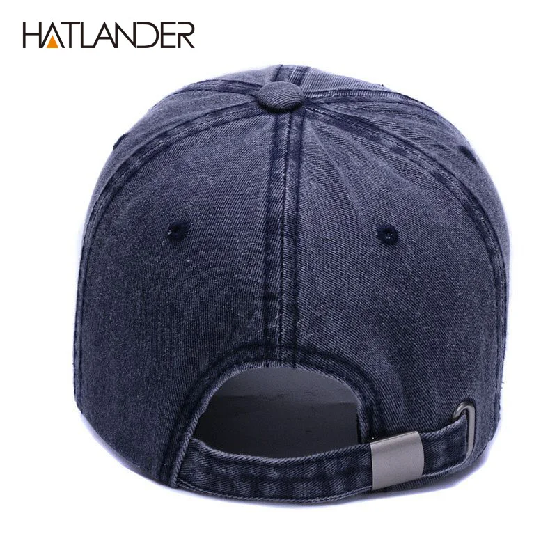 [HATLANDER]Brand washed soft cotton baseball cap hat for women men vintage dad hat 3d embroidery casual outdoor sports cap