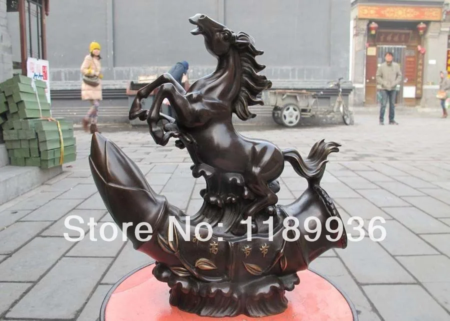 

Счастливая китайская Бронзовая лошадь, Бамбуковая шарнирная благоприятная статуя фэн-шуй