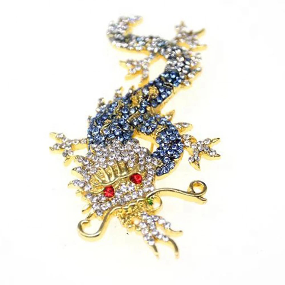 100pcs/lot / HOTSALE Vintage Crystal Animal Dragon Brooch Lucky Dragon Pin Fashion Women Jewelry