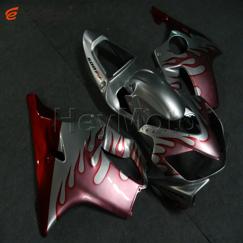 

ABS fairing for CBR600F4i 2001 2002 2003 red flames CBR 600F4i 01 02 03 silver motorcycle panels Injection mold