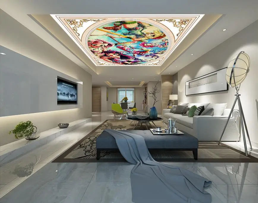 

custom 3d ceiling murals Hand-painted beautiful girllarge wall murals wallpaper on the ceiling 3d luxury wallpaper for bathroom