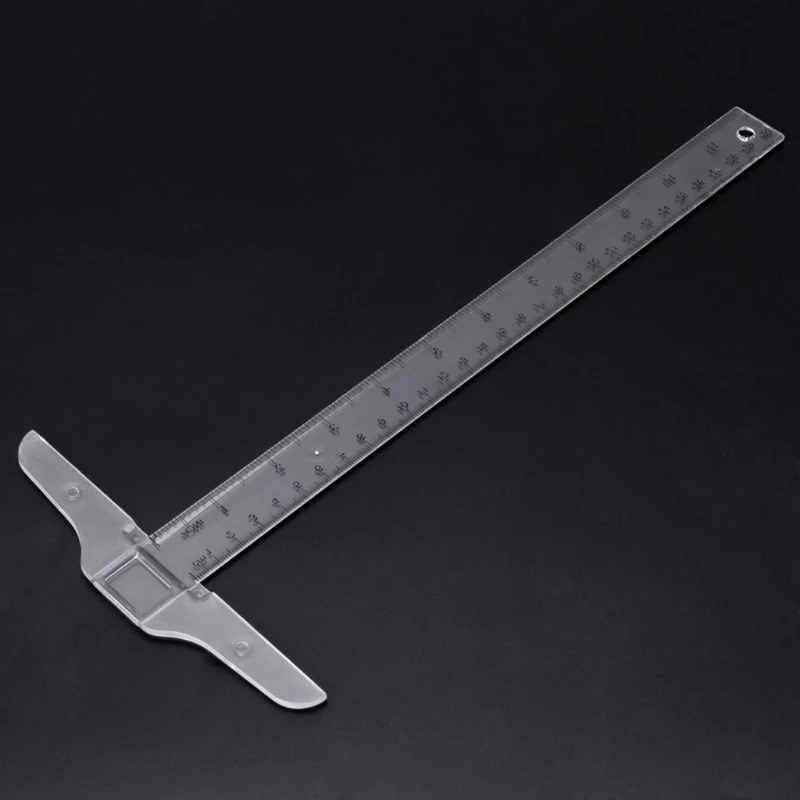 Woodworking Ruler Tool T Shape Square Ruler 30cm T Ruler Clear Transparent Measure Straight Measure Tool Metric Imperial 517A