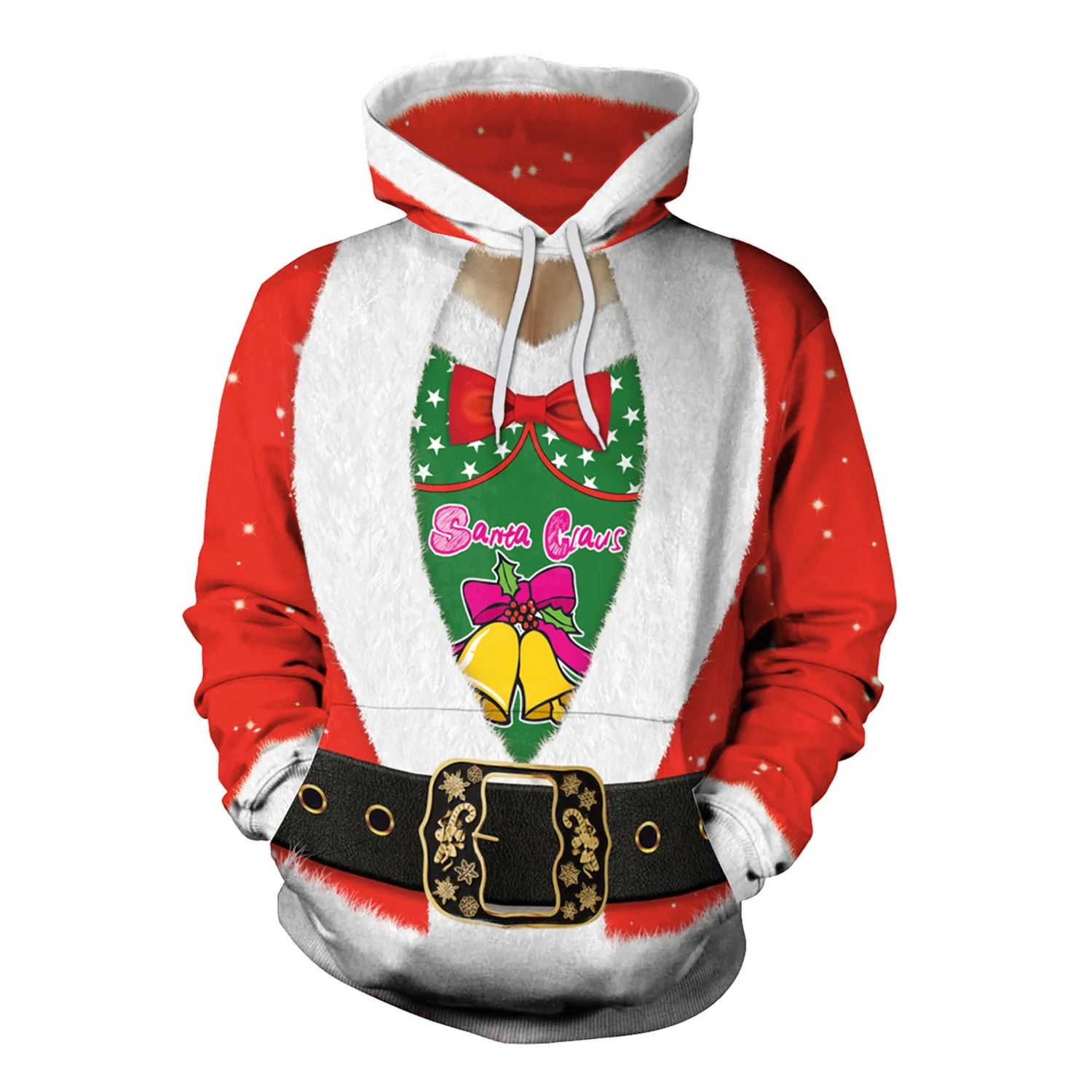 Unisex Casual 2018 Christmas Santa 3D Print Hoodies Pullovers mens Anime Sweatshirt With Cap womens Cosplay Clothing for Autumn