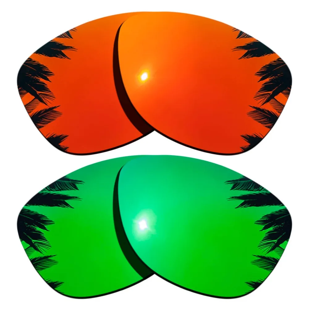 

(Orange Red+Green Mirrored Coating) 2-Pairs Polarized Replacement Lenses for Frogskins Frame 100% UVA & UVB Protection