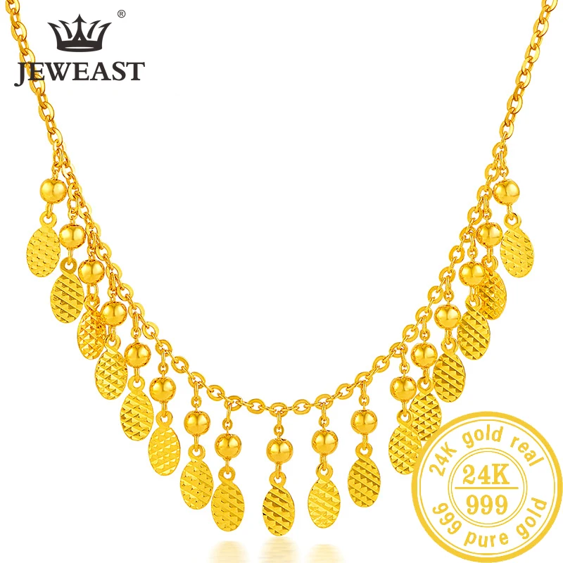 

SFE 24K Pure Gold Necklace Real AU 999 Solid Gold Chain Beautiful Upscale Trendy Classic Party Fine Jewelry Hot Sell New 2023