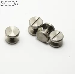 2 pcs fibbia della cintura di patch di riparazione In acciaio inox vite vite cintura in pelle fai da te craft fare arrugginito prova a vite in metallo 10 x 4x7mm