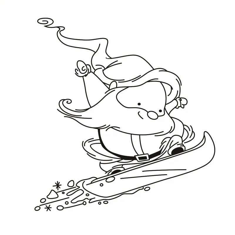 Santa Playing Scooter Pattern Stamp, Scrapbooking Alphabet Stamp, Embossing Craft, Silicone Transparent Stamp, Lace