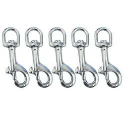 5pcs 316 Stainless Steel 73mm Scuba Diving Clips, Swivel Eye Snap Hook Dive Single Ended Swivel Eye Bolt Hook Buckle Dog Clip