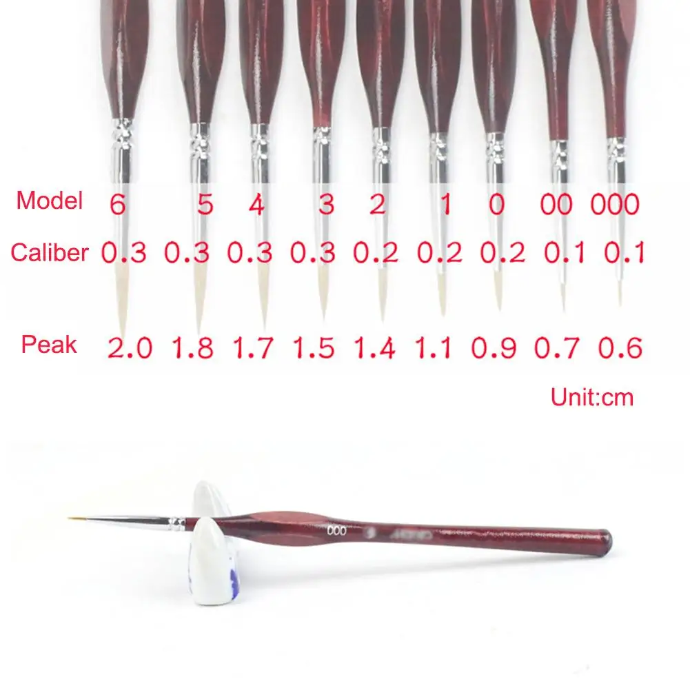 9 Chiếc Móc Dây Chuyền Bút Tay Móc Dây Chuyền Gouache Dầu Tranh Màu Nước Bút Sơn Móng Tay Bút