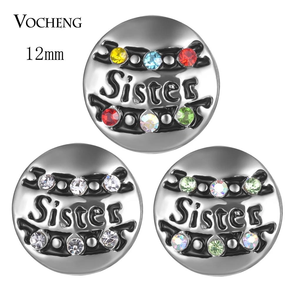 Vocheng Snap Jewelry Accessory Sister Small Petite Ginger Snaps 12mm 3 Colors Snap Charms Vn-1825