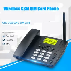 Russian English GSM 900 1800MHz SIM Card Fixed Phone With FM Radio Call ID Handfree Landline Phones Wireless Telephone Home