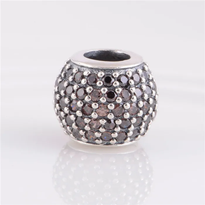 

100% 925 Sterling Silver Charms Pink crystal ball Silver beads Fit Original Pandora Charms Bracelet jewelry LW170E