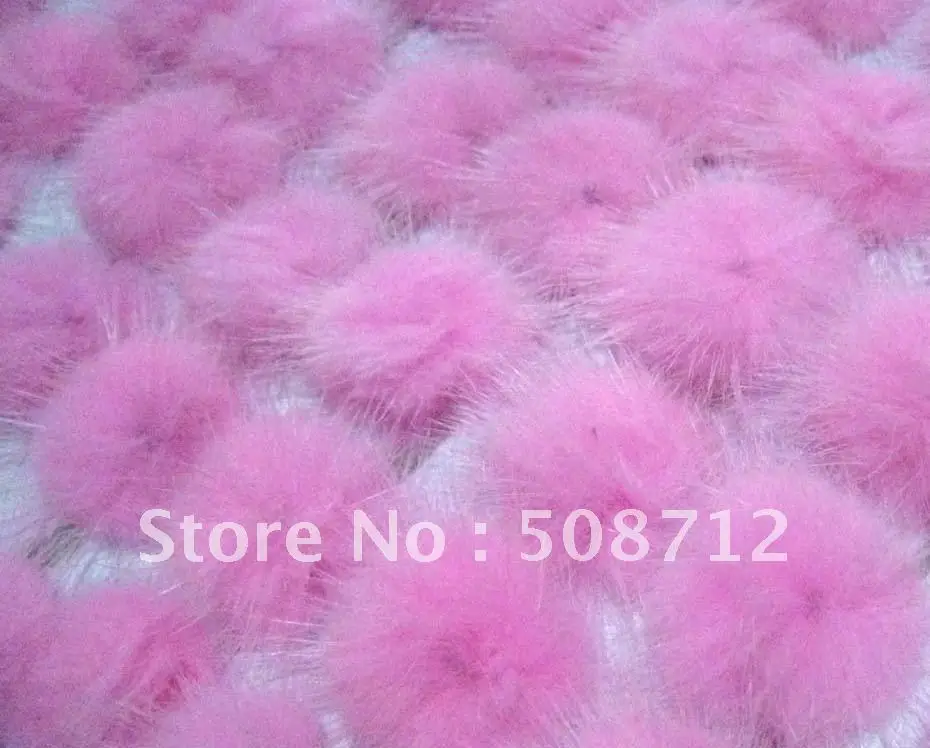 

Free shipping!!!! mink fur ball embellishment sew trim for DIY craft hair accessory 30mm Pink