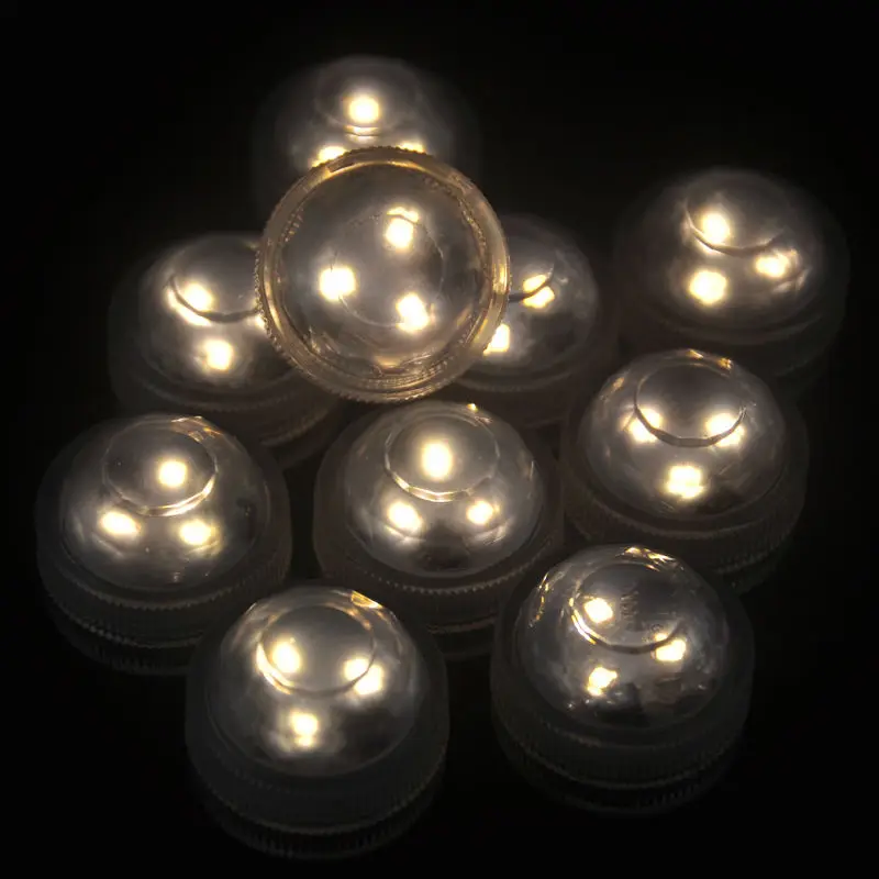 10pcs/Lot Super Bright 2LEDs RGB Multicolors Mini Submersible LED Lights With Remote Controller Choices for Decoration
