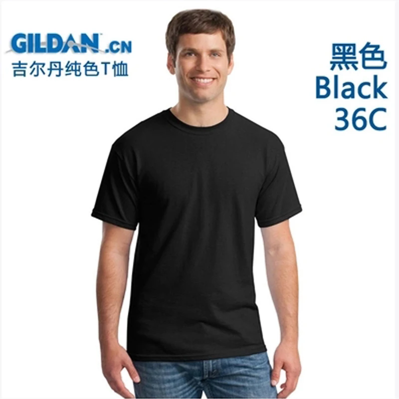 GILDAN 76000 Summer Men 100%Cotton T-shirts Solid Short Sleeve T Shirt Mens New O-neck Tops Tees Basic TShirts Brand Clothing