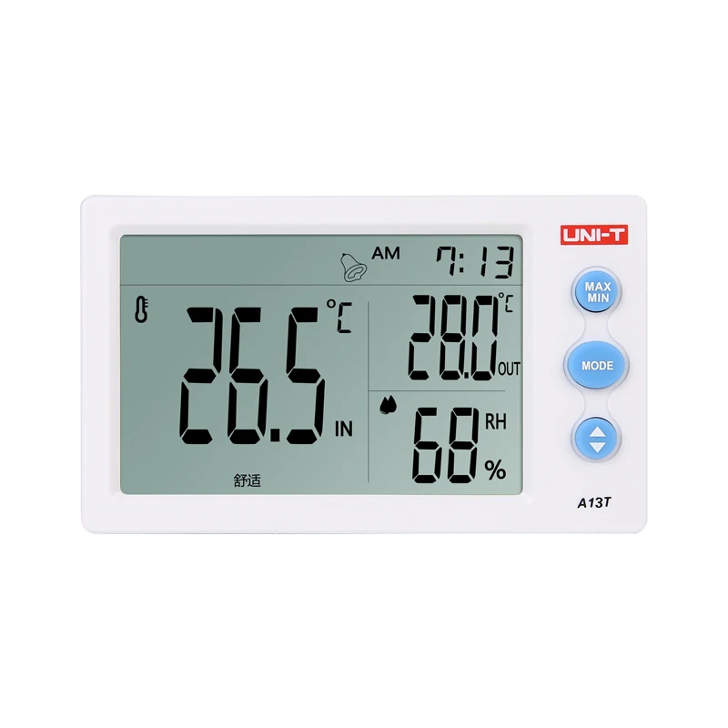 UNI-T A12T A13T Digital LCD Thermometer Hygrometer Temperature Humidity Meter Alarm Clock Weather Indoor Outdoor Instrument