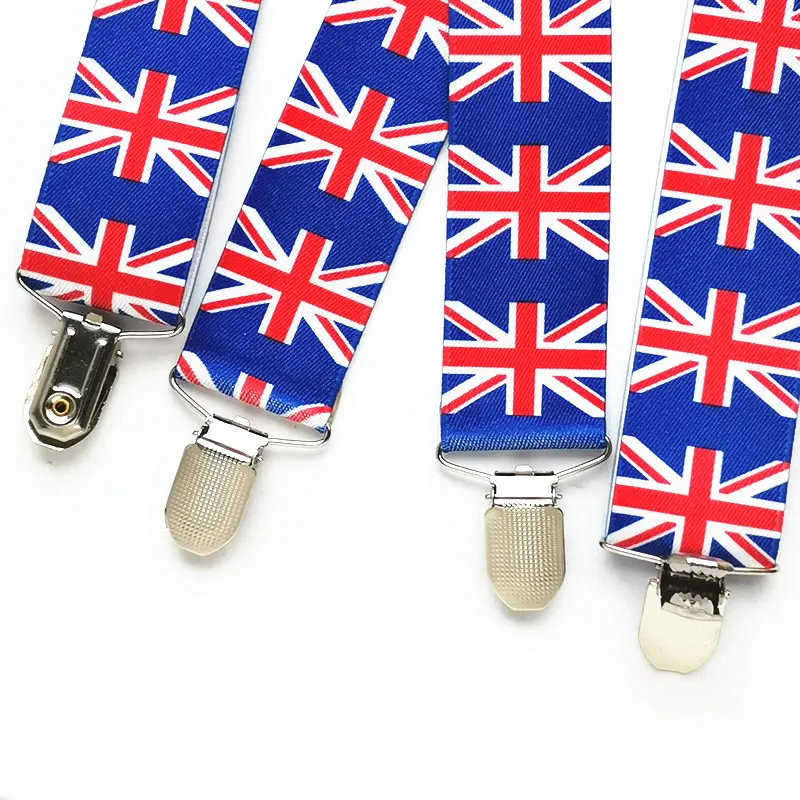 Tirantes con bandera británica para hombre y mujer, tirantes en forma de H, accesorios para adolescentes, Unisex, adultos y niños, nueva moda, BD044