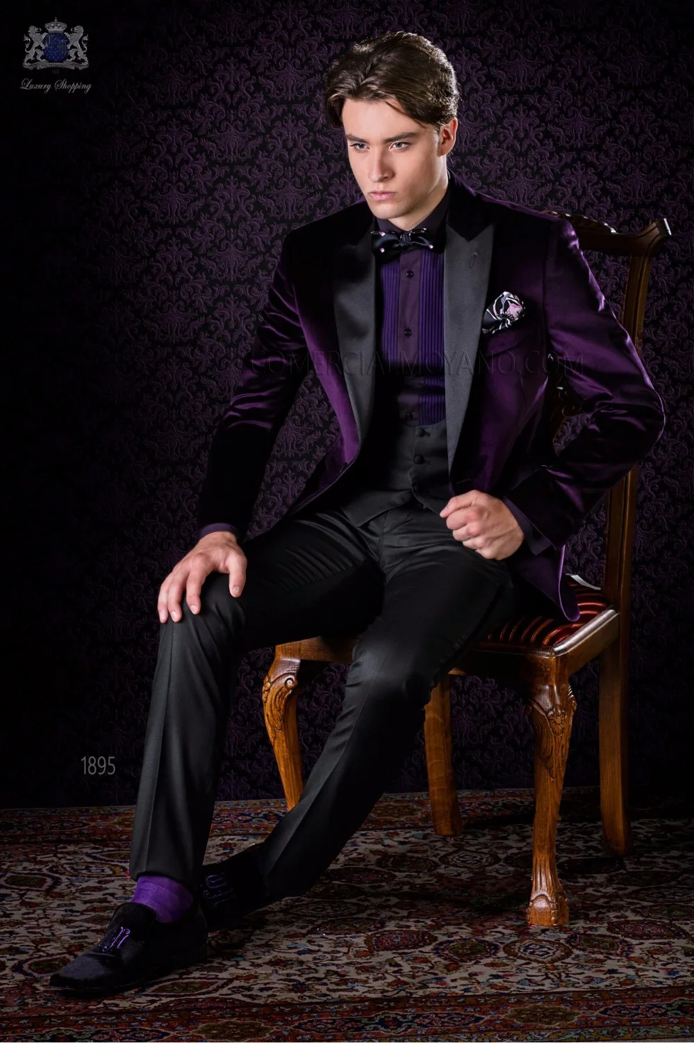 New Arrival Velveteen Groomsmen Peak Lapel Groom Tuxedos Men Suits Wedding/Prom Best Man Blazer ( Jacket+Pants+Vest+Tie)A63