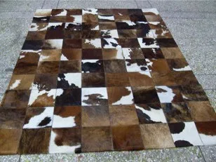 

Fashionable art carpet 100% natural genuine cowhide leather rugs