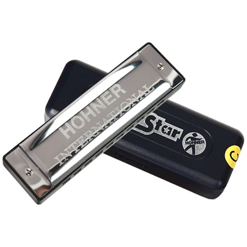 Hohner 10 agujeros armónica diatonica armónica Blues arpa llave de C boca órgano plata estrella Gaita instrumento musical mundharmonika