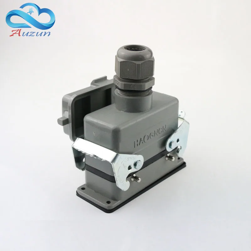 

H16B - HE - 016-2 heavy duty connector base 16 core with cover on top of the line double buckle 16 a500v screw connection