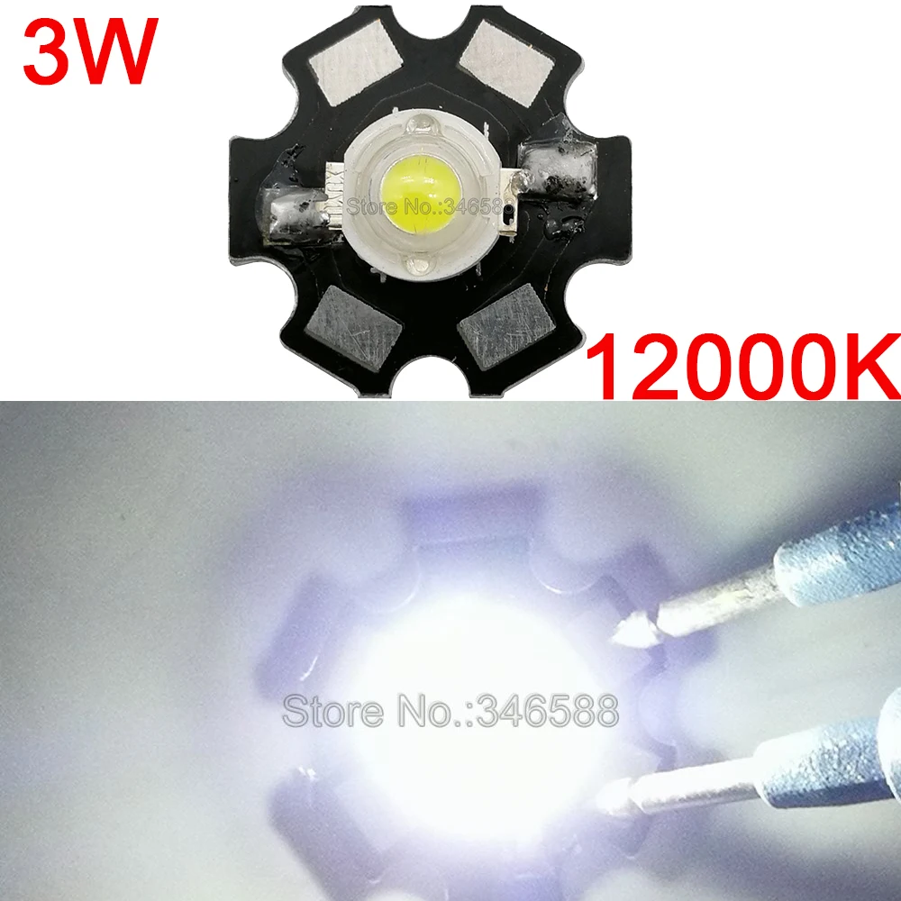 10PCS 3W Cool White High Power LED Lighting Emitter Diode DC3.6-3.8V 700mA 160-180LM 12000K Epileds 45Mil Chip with 20mm PCB