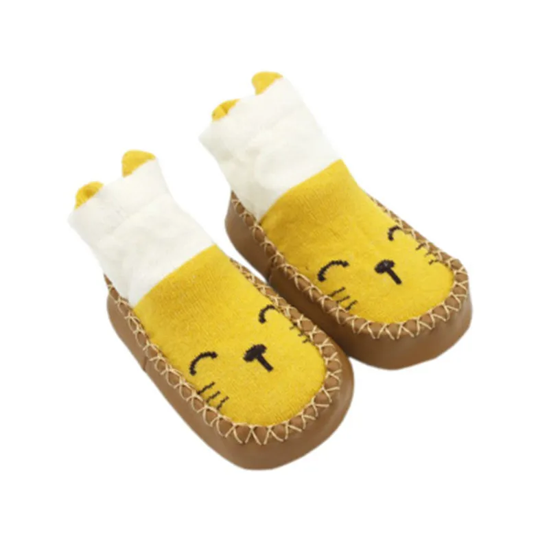 1 Pair Children Cartoon Baby Socks Autumn Anti Slip Rubber Sole Foot Socks Boy Girl Cotton Kids Toddler Infant Winter Socks 0-3Y