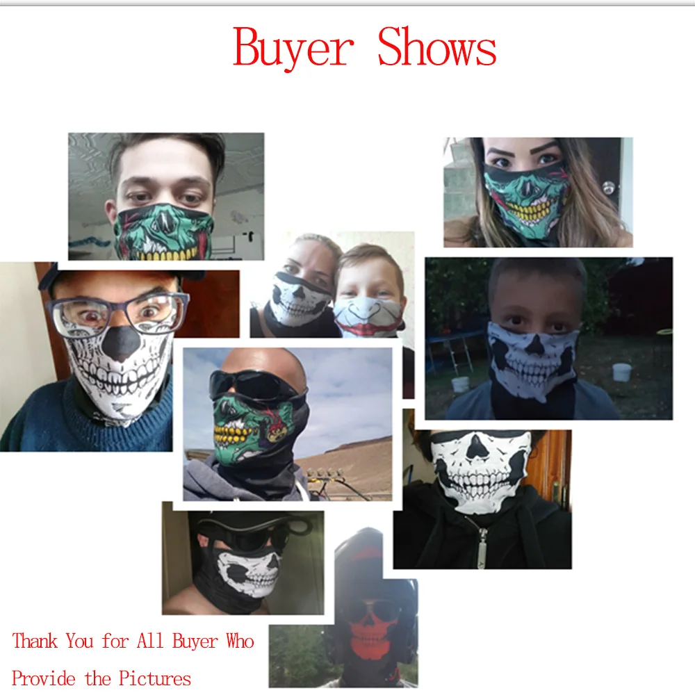 Mooreaxe Motorcycle Face Mask Magic Headscarf Skull Skeleton Ghost Masks Halloween Props Masquerade Party Neck Balaclavas